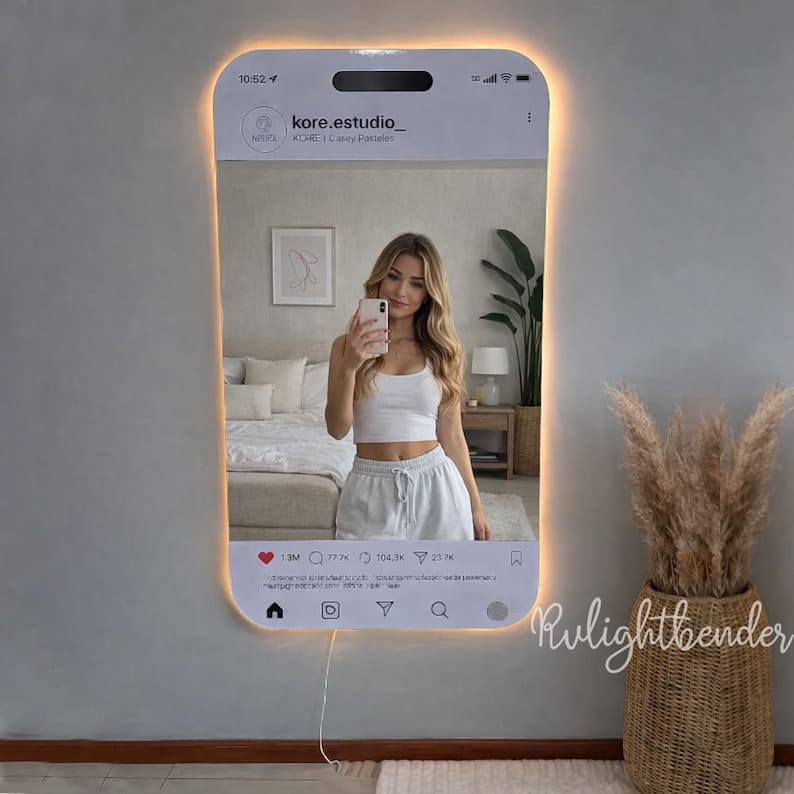 Instagram LED Mirror Wall Art – Smart Aesthetic Backlit Frame