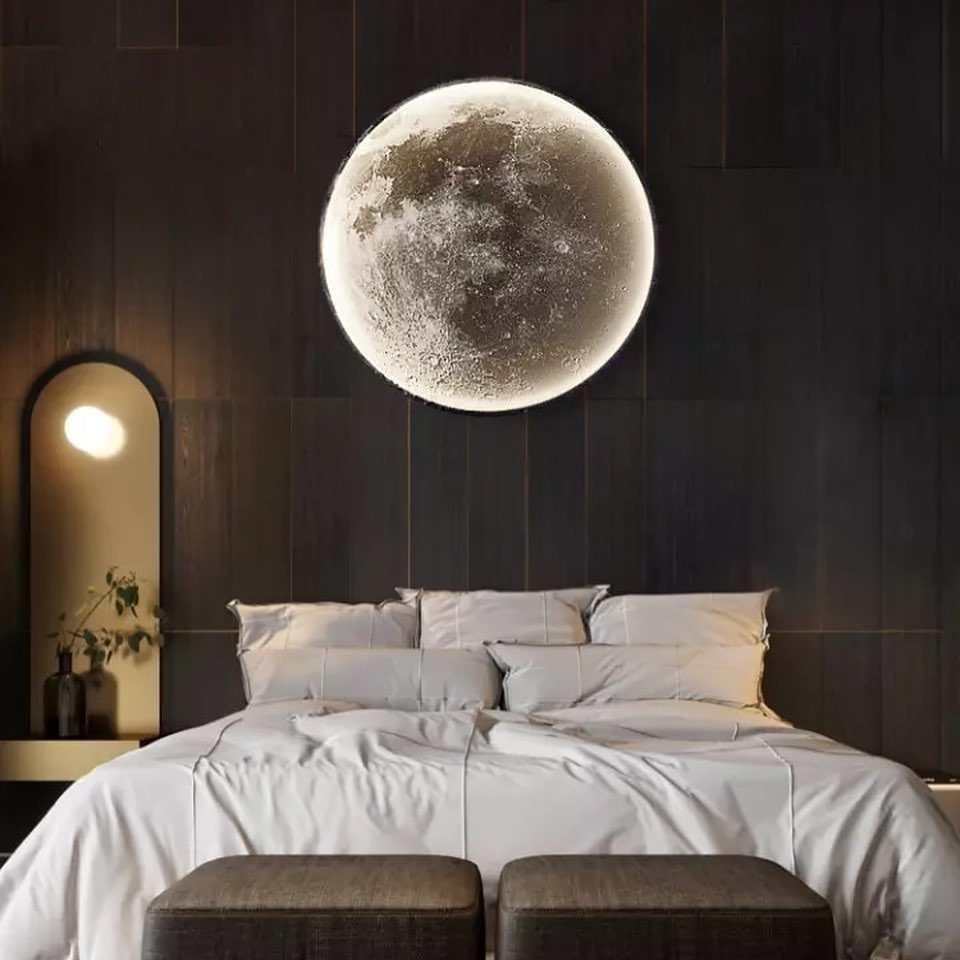 3D LED Moon Wall Light – Luxury Luminous Moon Decor (Warm Glow)