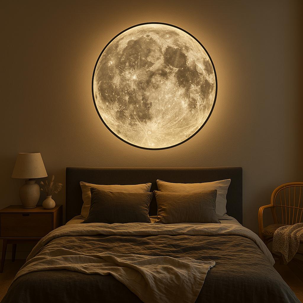 3D LED Moon Wall Light – Luxury Luminous Moon Decor (Warm Glow)